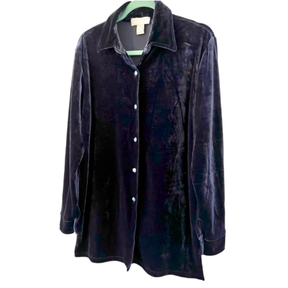 Express Tricot Velour Velvet Shirt Jacket Shacket Small Oversized Vintage Y2K